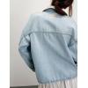 imageYeokou Women Oversize Denim Jacket Casual Button Down Jean Coat Long Sleeve Shacket Outfit with PocketsLightblue