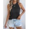imageYeokou Women Summer Knit Tank Crochet Sleeveless Crewneck Top Stretchy Casual Sweater VestBlack