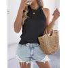 imageYeokou Women Summer Knit Tank Crochet Sleeveless Crewneck Top Stretchy Casual Sweater VestBlack