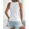 imageYeokou Women Summer Knit Tank Crochet Sleeveless Crewneck Top Stretchy Casual Sweater VestWhite