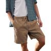 imageYeokou Mens Casual Shorts Summer Loose Fit Lightweight Elastic Waist Drawstring Pockets Beach Golf Walk ShortsBrown