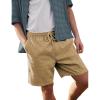 imageYeokou Mens Casual Shorts Summer Loose Fit Lightweight Elastic Waist Drawstring Pockets Beach Golf Walk ShortsKhaki