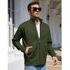 imageYeokou Mens Casual Slim Full Zip Thick Knitted Cardigan Sweaters with PocketsArmygreen