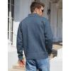 imageYeokou Mens Casual Slim Full Zip Thick Knitted Cardigan Sweaters with PocketsBlue