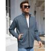 imageYeokou Mens Casual Slim Full Zip Thick Knitted Cardigan Sweaters with PocketsBlue