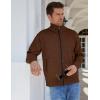 imageYeokou Mens Casual Slim Full Zip Thick Knitted Cardigan Sweaters with PocketsBrown