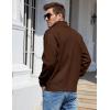 imageYeokou Mens Casual Slim Full Zip Thick Knitted Cardigan Sweaters with PocketsBrown