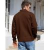 imageYeokou Mens Casual Slim Full Zip Thick Knitted Cardigan Sweaters with PocketsBrown