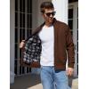imageYeokou Mens Casual Slim Full Zip Thick Knitted Cardigan Sweaters with PocketsBrown