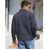 imageYeokou Mens Casual Slim Full Zip Thick Knitted Cardigan Sweaters with PocketsDark Grey