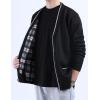 imageYeokou Mens Casual Slim Full Zip Thick Knitted Cardigan Sweaters with PocketsV Neck Black
