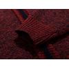 imageYeokou Mens Casual Slim Full Zip Thick Knitted Cardigan Sweaters with PocketsWine Red