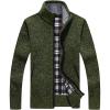 imageYeokou Mens Casual Slim Full Zip Thick Knitted Cardigan Sweaters with PocketsArmygreen