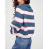imageYeokou Women Stripe Pullover Sweater Turtleneck Ribbed Knit Top Casual Fall Winter KnitwearBlue
