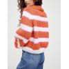 imageYeokou Women Stripe Pullover Sweater Turtleneck Ribbed Knit Top Casual Fall Winter KnitwearOrange
