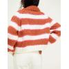 imageYeokou Women Stripe Pullover Sweater Turtleneck Ribbed Knit Top Casual Fall Winter KnitwearOrange