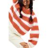 imageYeokou Women Stripe Pullover Sweater Turtleneck Ribbed Knit Top Casual Fall Winter KnitwearOrange