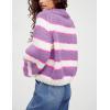 imageYeokou Women Stripe Pullover Sweater Turtleneck Ribbed Knit Top Casual Fall Winter KnitwearPurple