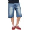 imageYeokou Mens Loose Hip Hop Cropped Jeans Work Denim Shorts with Cargo PocketsBlue