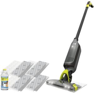 imageShark VACMOP Pro Cordless Hard Floor Vacuum Mop with OnDemand Spray and Headlights includes 4 Disposable VACMOP Pads and a 12oz VACMOP solution Charcoal Gray VM2524 Disposable VACMOP Pads