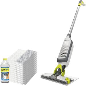 imageShark VM200P12 VACMOP Vacuum Mop Bundle with 12 Disposable VACMOP Pads ampamp 12 oz Cleaning Solution WhiteVACMOP White  12 pads