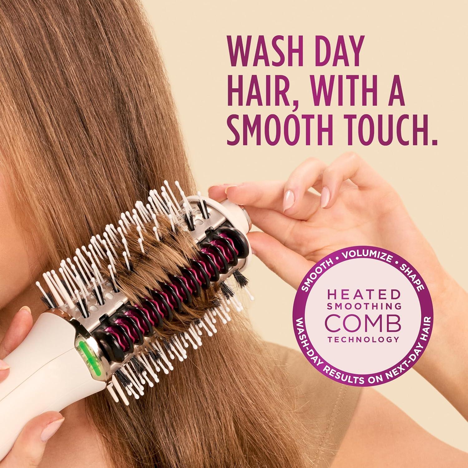 imageShark HT212 SmoothStyle Heated Comb  Blow Dryer Brush with Heat Resistant Storage Bag Dual Mode for All Hair Types SilkStraightener  Storage Bag