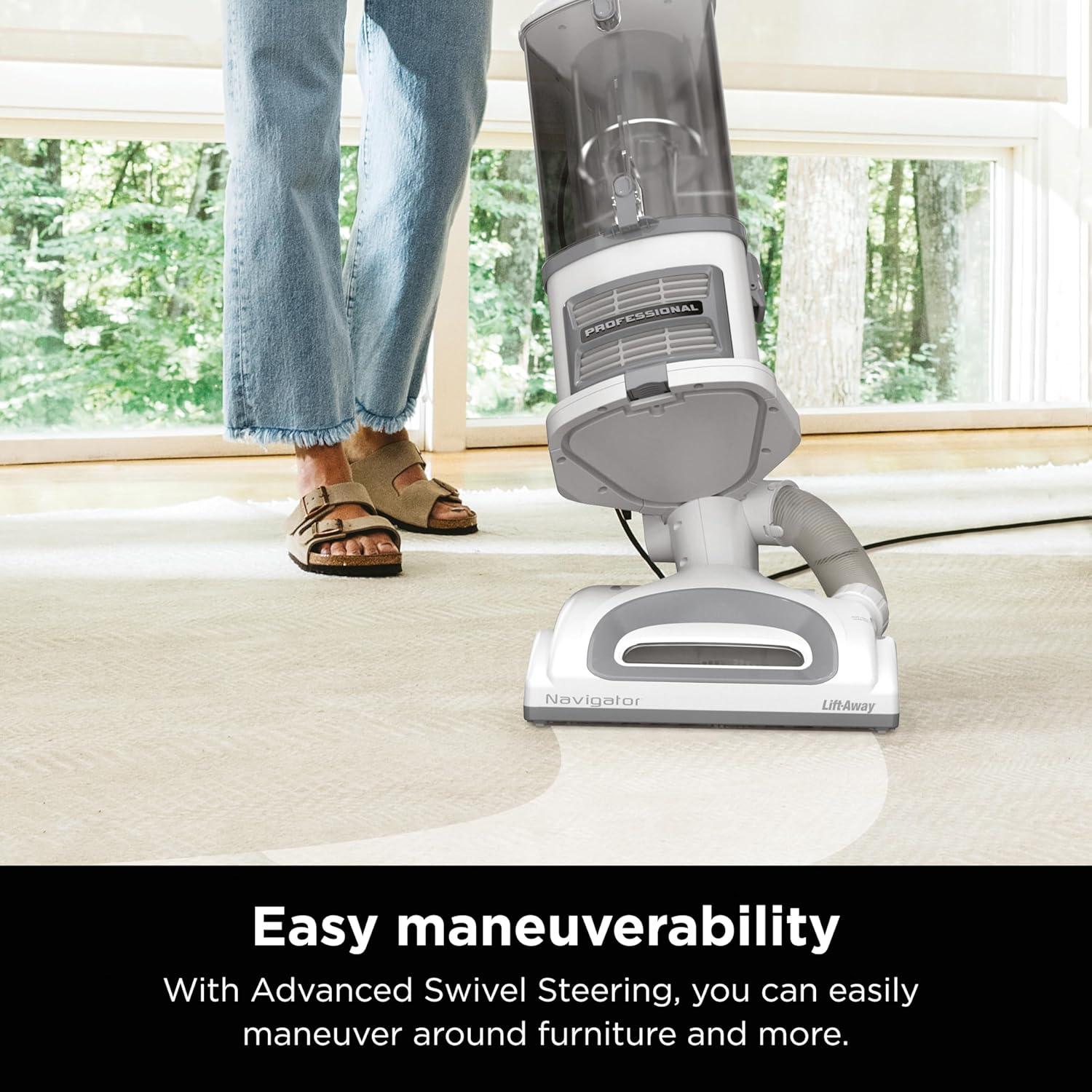 imageShark NV352 Navigator Lift Away Upright Vacuum Hepa Filter AntiAllergen Technology Swivel Steering Ideal for Carpet Stairs ampamp Bare Floors with Wide Upholstery ampamp Crevice Tools LavenderWhiteSilver