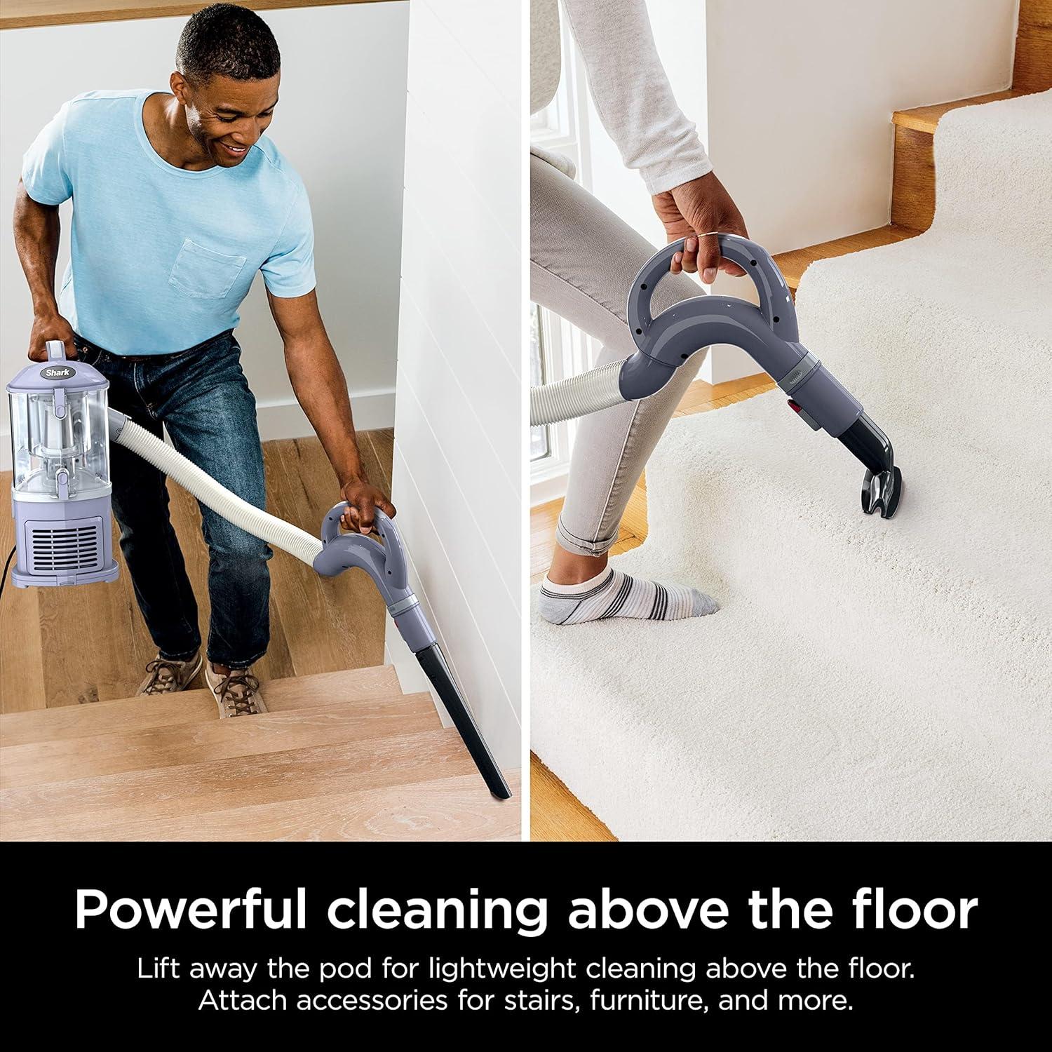 imageShark NV352 Navigator Lift Away Upright Vacuum Hepa Filter AntiAllergen Technology Swivel Steering Ideal for Carpet Stairs ampamp Bare Floors with Wide Upholstery ampamp Crevice Tools LavenderLavender