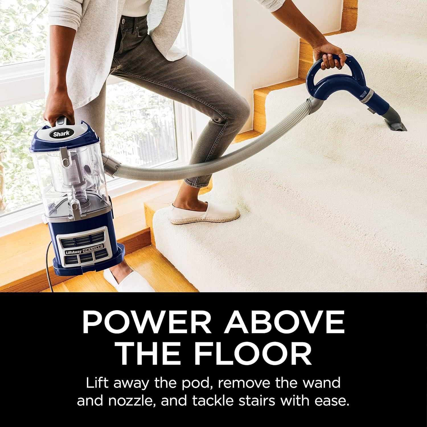imageShark NV352 Navigator Lift Away Upright Vacuum Hepa Filter AntiAllergen Technology Swivel Steering Ideal for Carpet Stairs ampamp Bare Floors with Wide Upholstery ampamp Crevice Tools LavenderBlue