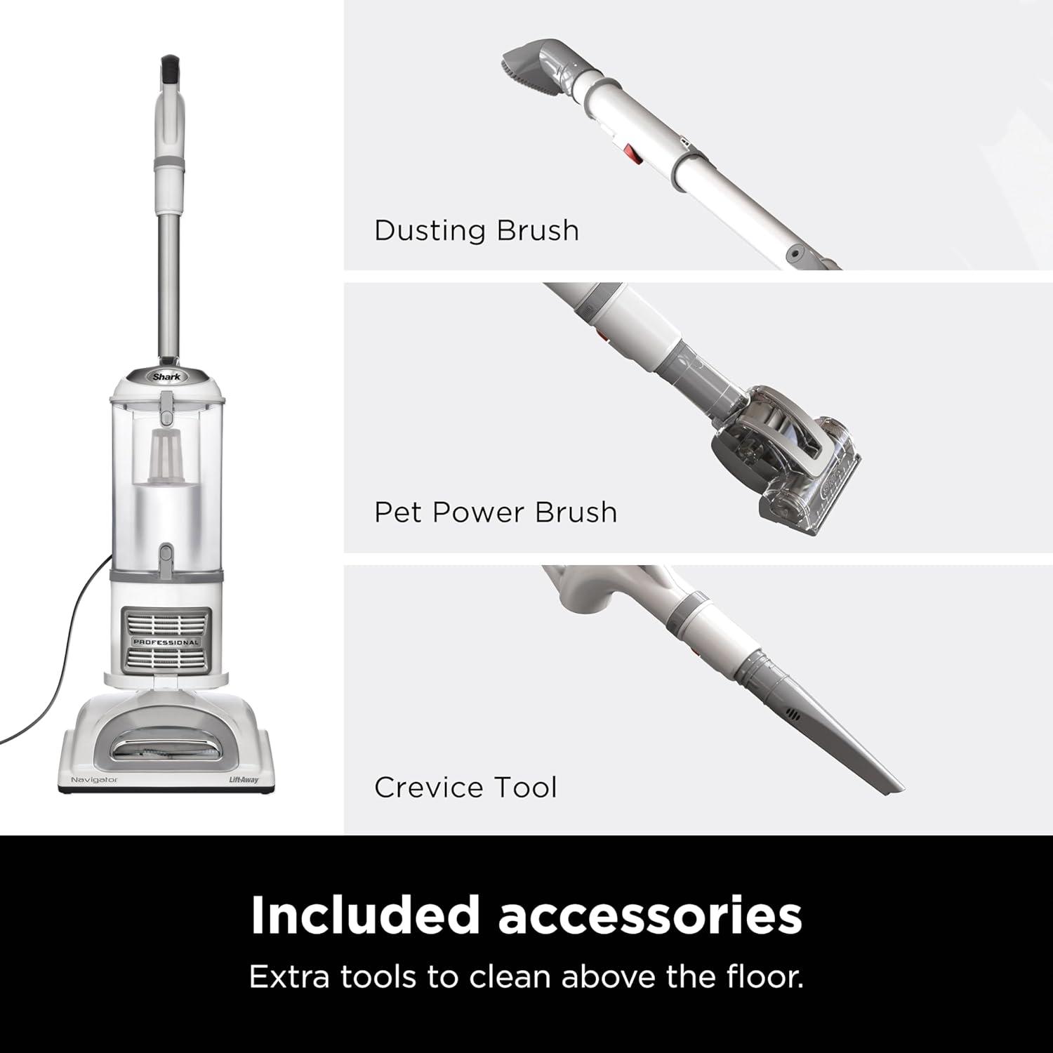 imageShark NV352 Navigator Lift Away Upright Vacuum Hepa Filter AntiAllergen Technology Swivel Steering Ideal for Carpet Stairs ampamp Bare Floors with Wide Upholstery ampamp Crevice Tools LavenderWhiteSilver