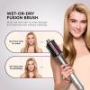 imageShark FlexFusion Hair Straightener ampamp Powerful Hair Dryer with Diffuser Fusion Hair Brush Ceramic Air Styler with AutoWrap Hair Curlers Ceramic Plates Cosmic Blush HD642SStraight  Wavy Hair