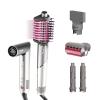 imageShark FlexFusion Hair Straightener ampamp Powerful Hair Dryer with Diffuser Fusion Hair Brush Ceramic Air Styler with AutoWrap Hair Curlers Ceramic Plates Cosmic Blush HD642SStraight  Wavy Hair