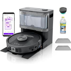 imageShark Robot Vacuum ampamp Mop Combo PowerDetect NeverTouch Pro SelfEmptying SelfRefill with SelfClean Pad Wash ampamp Dry 60Day Debris Capacity 30Day Refill Tank 5 PowerDetect Technologies AV2800ZEWetDry  30Day with SelfRefilling