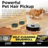 imageShark AV1010AE IQ Robot Vacuum with XL SelfEmpty Base Bagless 45Day Capacity Advanced Navigation Alexa ampamp WiFi MultiSurface Brushroll for Pets Dander ampamp Dust Carpet ampamp Hard Floor BlackWet and Dry SelfEmpty  Silver
