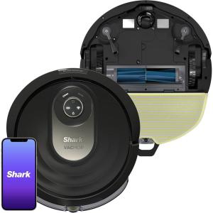 imageShark AI Robot Vacuum ampamp Mop with SelfCleaning Brushroll for Floors Carpet BlackSilver RV2001WD With LiDAR NavigationBlack  Brass Finish
