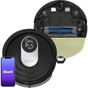 imageShark AI Robot Vacuum ampamp Mop with SelfCleaning Brushroll for Floors Carpet BlackSilver RV2001WD With LiDAR NavigationSilver Finish