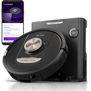 imageShark RV2820AE Detect Pro SelfEmpty Robot Vacuum with Bagless 60day Capacity HEPA Base 3 Detect ampamp React Technologies Auto DeepClean on Carpets and Hardfloors NeverStuck Tech WiFi BlackBronze60Day Capacity BlackBronze
