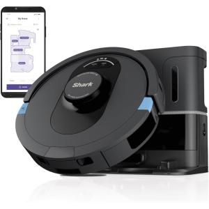 imageShark Robot Vacuum ampamp Mop Combo Powerful Suction Matrix Plus 60Day Debris Capacity HEPA Bagless Self Empty Base Sonic Mopping Home Mapping for Pet Hair Carpets ampamp Hardfloor BlackGold AV2610WA30day Dry