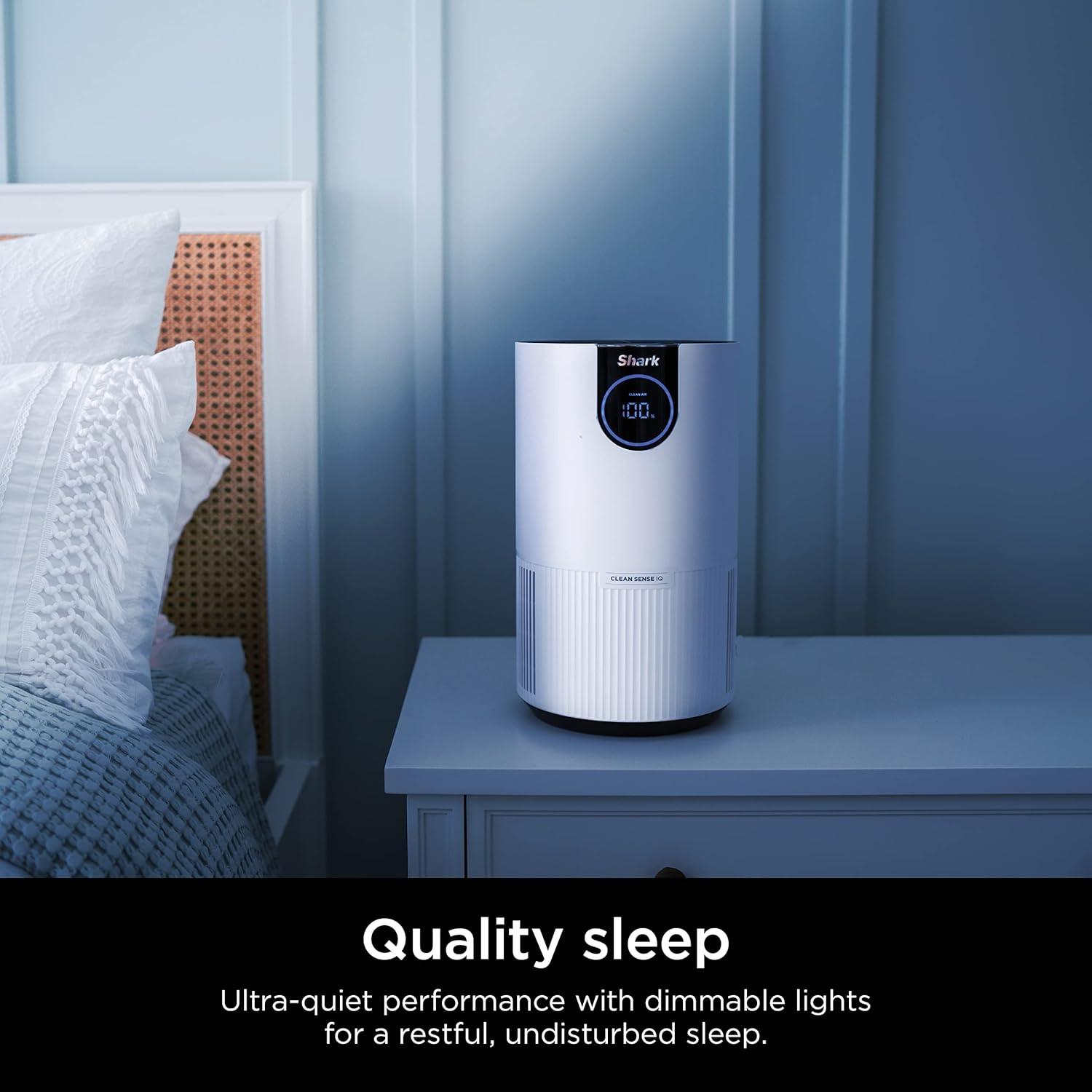 imageShark Air Purifiers for Bedroom Office Dorm Small Room HEPA Air Filter Odor Eliminator Covers Up To 500 SQ FT Air Filtration Removes Smoke Dust Allergens Pet Dander and Pollutants HP102Clean Sense IQ