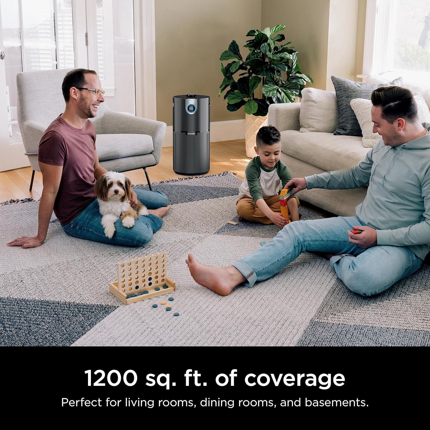 imageShark Air Purifiers for Bedroom Office Dorm Small Room HEPA Air Filter Odor Eliminator Covers Up To 500 SQ FT Air Filtration Removes Smoke Dust Allergens Pet Dander and Pollutants HP102Clean Sense IQ w Odor Neutralizer