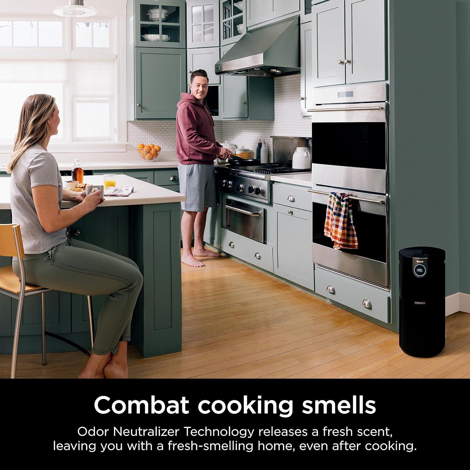 imageShark Air Purifiers for Bedroom Office Dorm Small Room HEPA Air Filter Odor Eliminator Covers Up To 500 SQ FT Air Filtration Removes Smoke Dust Allergens Pet Dander and Pollutants HP102Clean Sense IQ w Odor Neutralizer