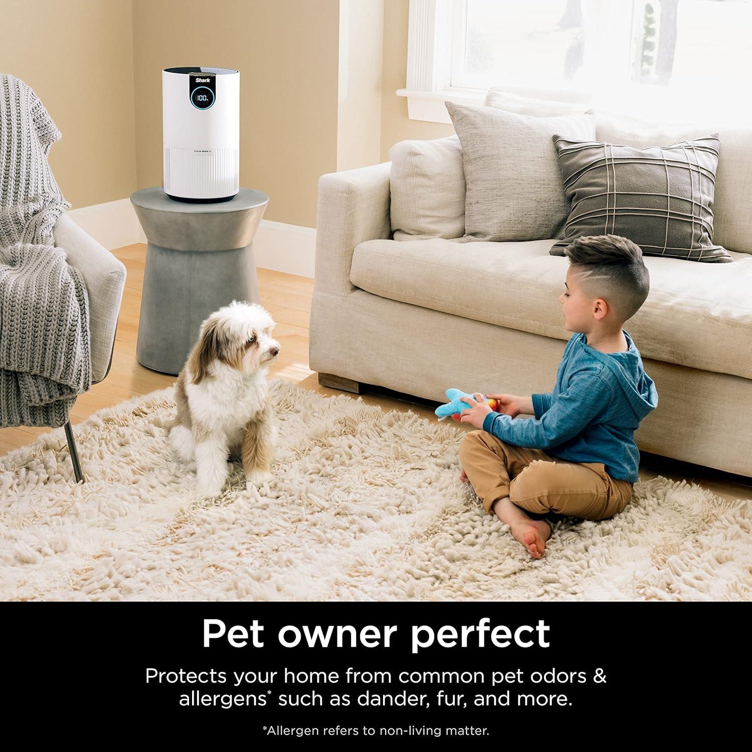 imageShark Air Purifiers for Bedroom Office Dorm Small Room HEPA Air Filter Odor Eliminator Covers Up To 500 SQ FT Air Filtration Removes Smoke Dust Allergens Pet Dander and Pollutants HP102Clean Sense IQ