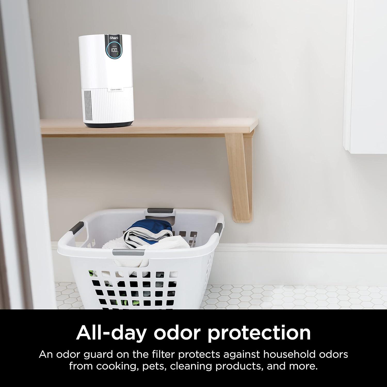imageShark Air Purifiers for Bedroom Office Dorm Small Room HEPA Air Filter Odor Eliminator Covers Up To 500 SQ FT Air Filtration Removes Smoke Dust Allergens Pet Dander and Pollutants HP102Clean Sense IQ