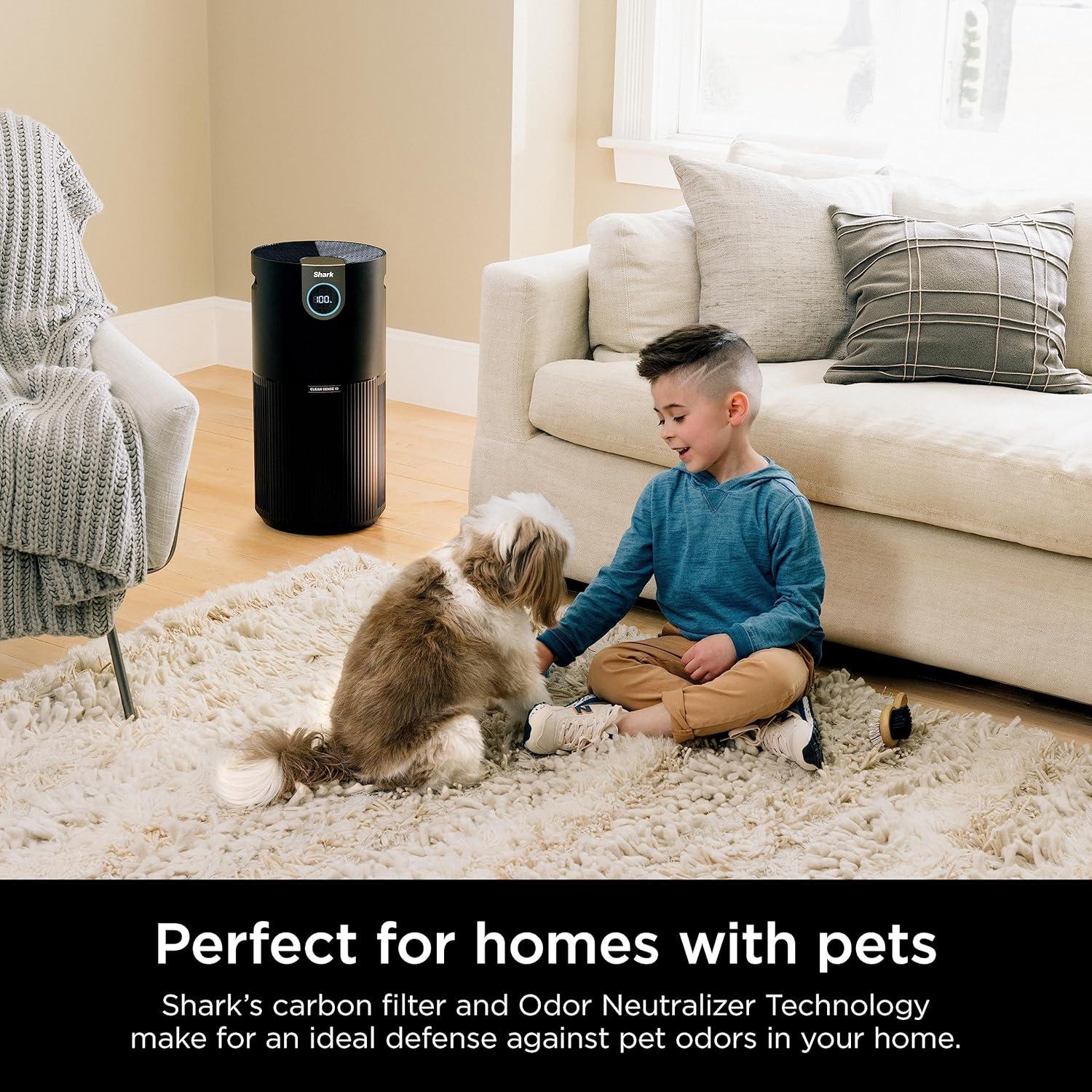 imageShark Air Purifiers for Bedroom Office Dorm Small Room HEPA Air Filter Odor Eliminator Covers Up To 500 SQ FT Air Filtration Removes Smoke Dust Allergens Pet Dander and Pollutants HP102Clean Sense IQ w Odor Neutralizer