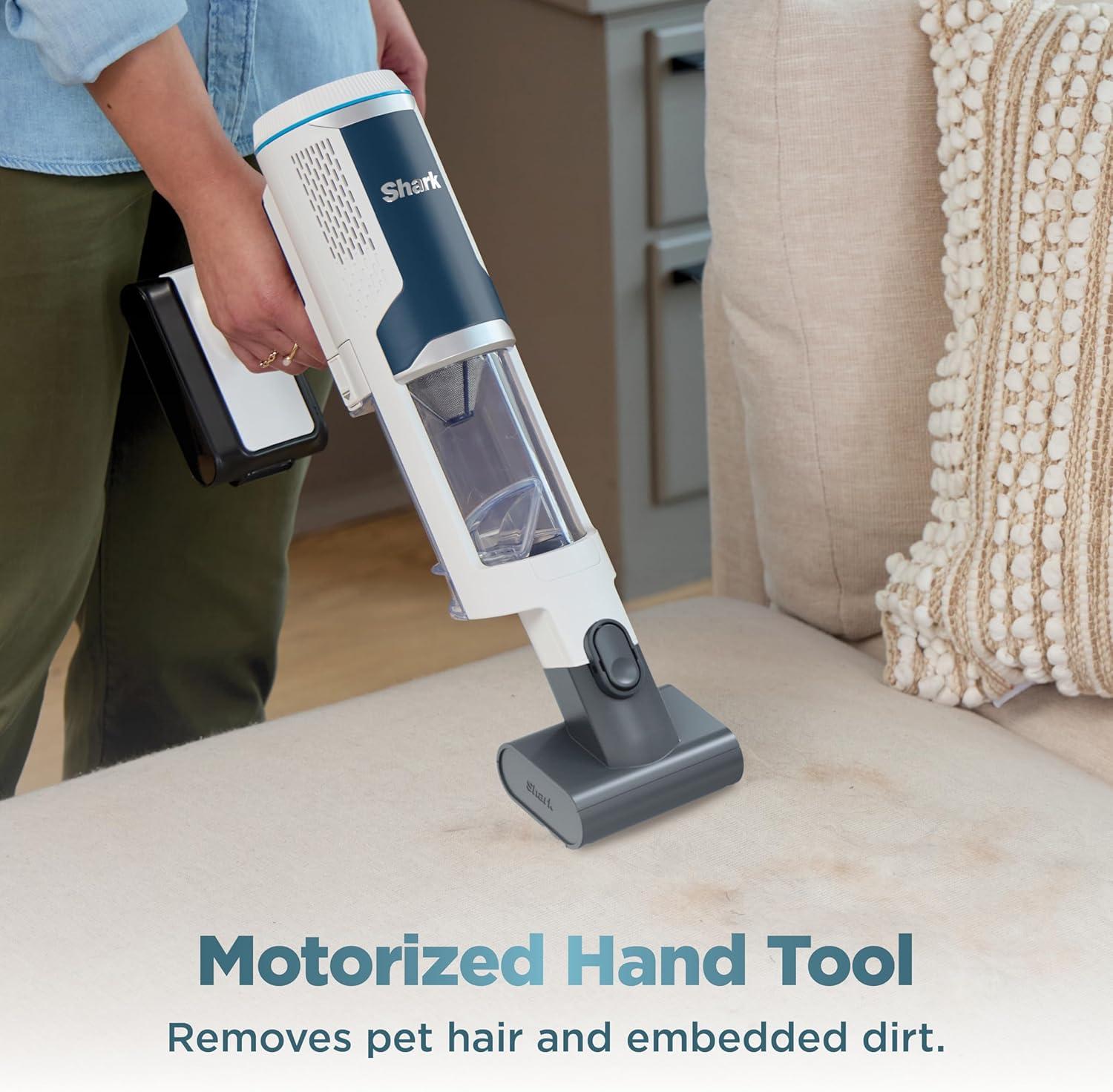 imageShark Clean ampamp Empty Cordless Stick Vacuum  Lightweight Cordless Vacuum Cleaner with AutoEmpty System HEPA Filter Powerful Suction Rechargeable Exclusive Motorized Hand Tool for Pet Hair BU3523Crevice Tool  Motorized Hand Tool
