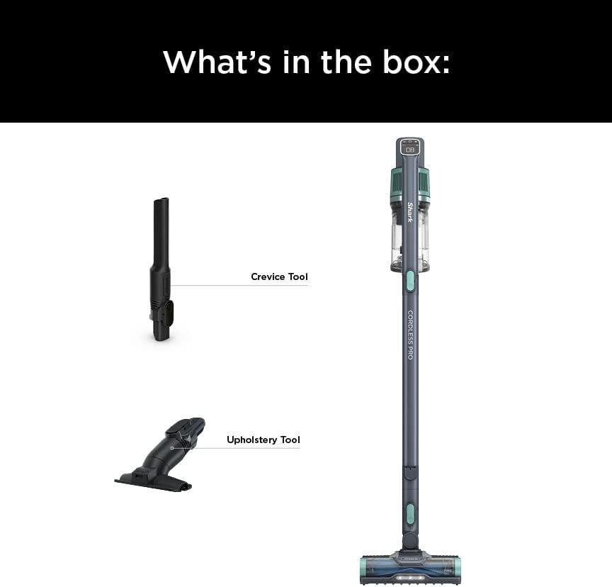 imageShark Cordless Vacuum Cleaner with HEPA Filter Lightweight Portable Rechargeable Powerful Pet Hair Pickup Removable Handheld Crevice Tool Dusting Brush 50min Runtime Blue IZ363HTGray