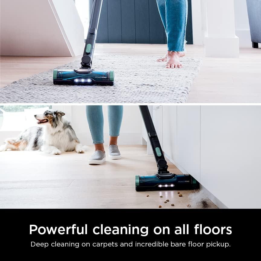 imageShark Cordless Vacuum Cleaner with HEPA Filter Lightweight Portable Rechargeable Powerful Pet Hair Pickup Removable Handheld Crevice Tool Dusting Brush 50min Runtime Blue IZ363HTGray
