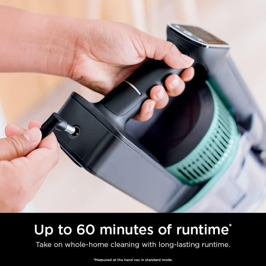 imageShark Cordless Vacuum Cleaner with HEPA Filter Lightweight Portable Rechargeable Powerful Pet Hair Pickup Removable Handheld Crevice Tool Dusting Brush 50min Runtime Blue IZ363HTGray