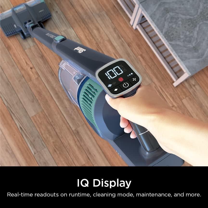 imageShark Cordless Vacuum Cleaner with HEPA Filter Lightweight Portable Rechargeable Powerful Pet Hair Pickup Removable Handheld Crevice Tool Dusting Brush 50min Runtime Blue IZ363HTGray