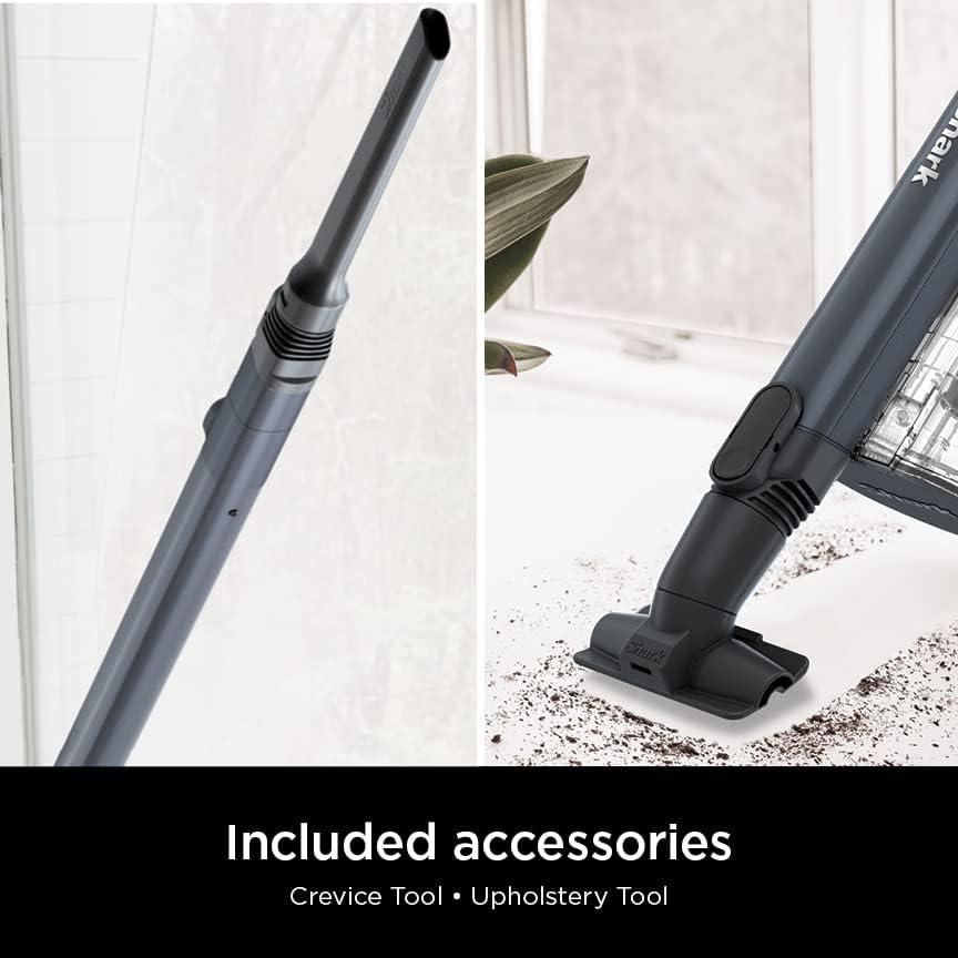 imageShark Cordless Vacuum Cleaner with HEPA Filter Lightweight Portable Rechargeable Powerful Pet Hair Pickup Removable Handheld Crevice Tool Dusting Brush 50min Runtime Blue IZ363HTGray